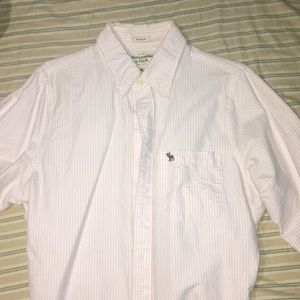 Abercrombie and Fitch pink and white button down